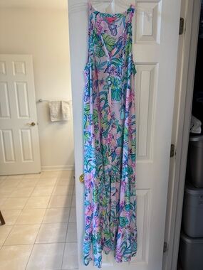 Lilly Pulitzer Pink Tropical Floral Maxi Dress